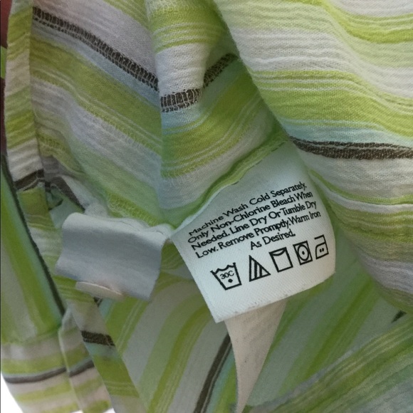 Women's Eddie Bauer XS 0 - 2 Button Front Shirt Stripe Yellow Long Sleeve Casual - Picture 6 of 6